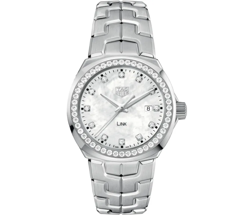 TAG HEUER LINK DATE DIAMOND WBC1316.BA0600 STEEL QUARTZ 32MM