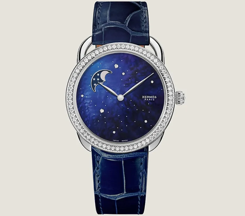 Hermes Arceau Petite Lune Diamond Quartz Large Watch 38MM