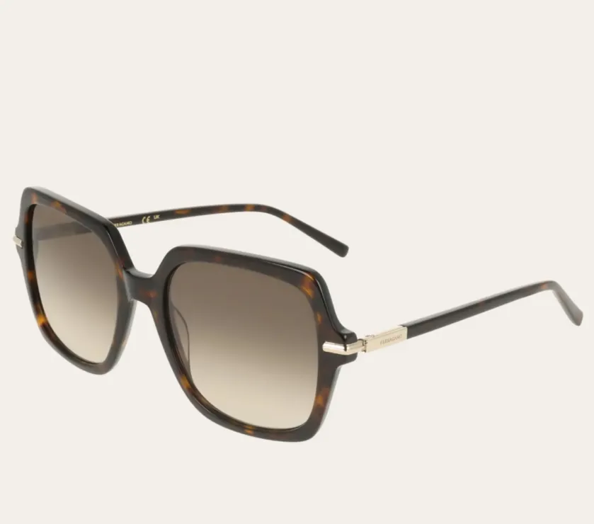 Ferragamo Dark Tortoise / Brown 57#19 Sunglasses