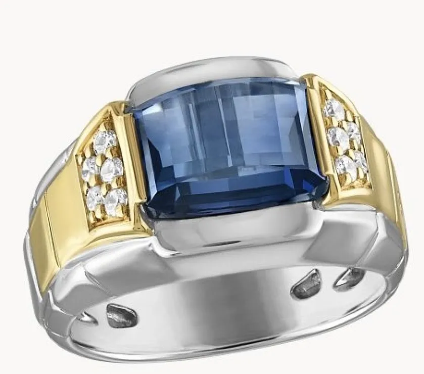 Bulova Diamond BVR1016 PVD Rose Gold Plated Steel Ring 8MM