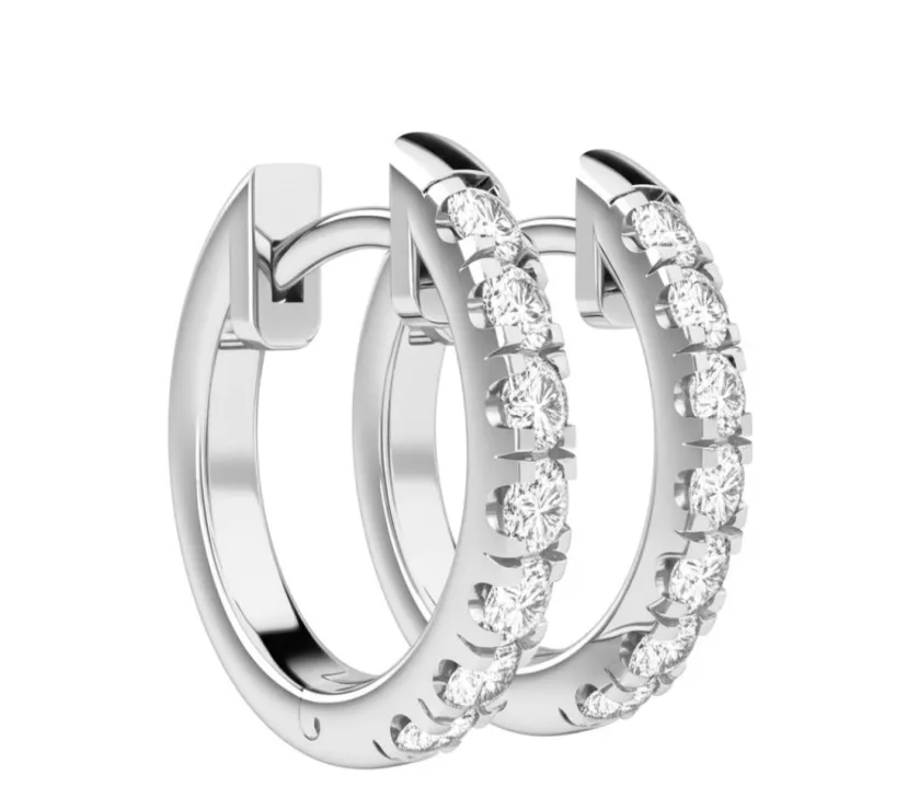0.30ct Diamond Hoop Earrings Platinum