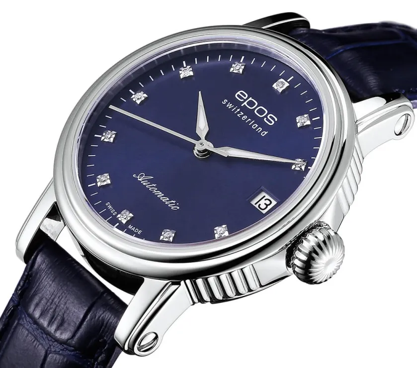 Epos Diamond Blue Dial Leather Strap 4390.152.20.86.16 6253 Watch