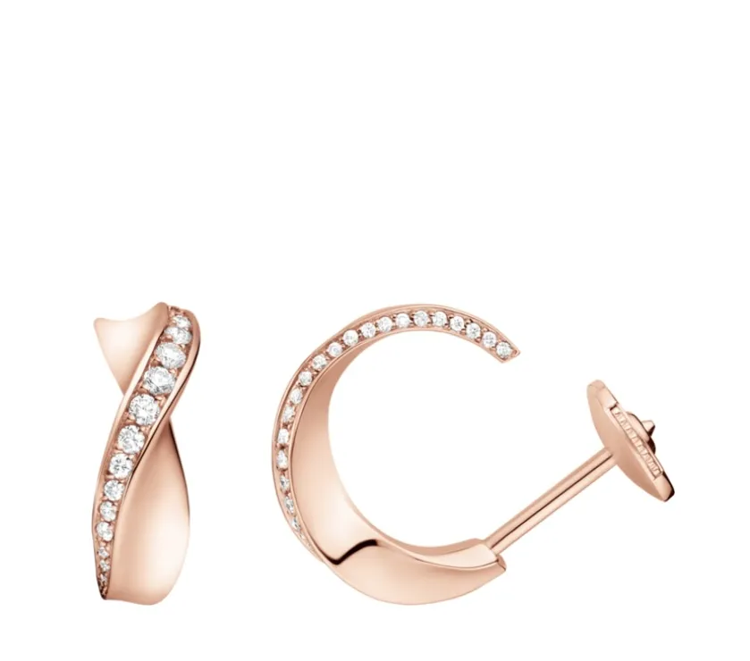 Omega Aqua Swing Diamond Earring in 18K Rose Gold E605BG0100105