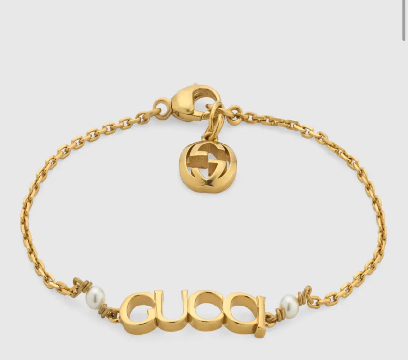 Gucci Glass Pearls Letter Bracelet 776777 I4620 8078