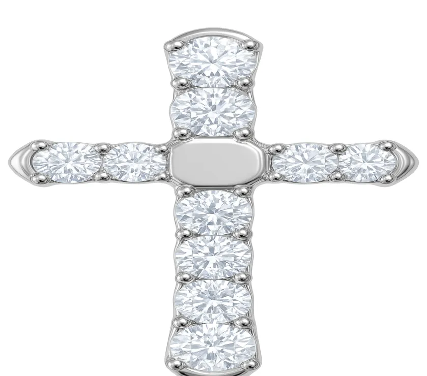Parissart Croix 2.90 Ct tw Diamants & Or blanc 18K