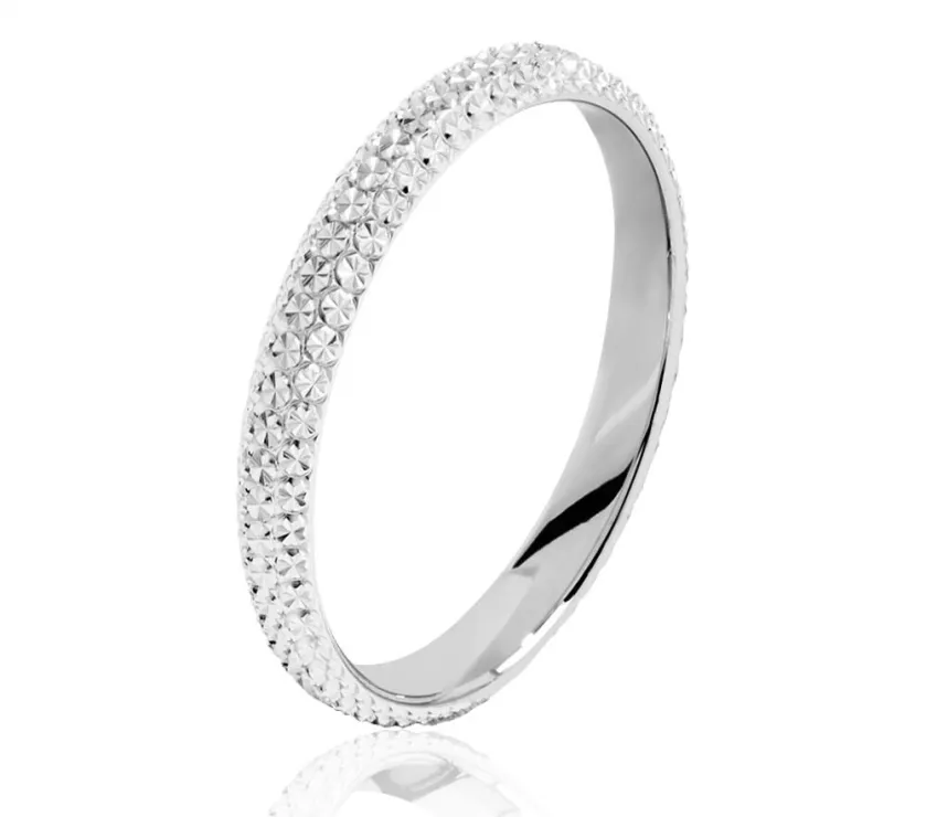 Alliance Multi Facettes Diamantee Or Blanc 18ct