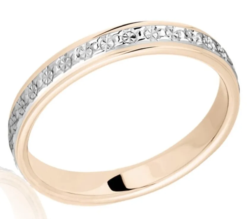 Alliance Heldea Ruban Plat Or Bicolore 9ct