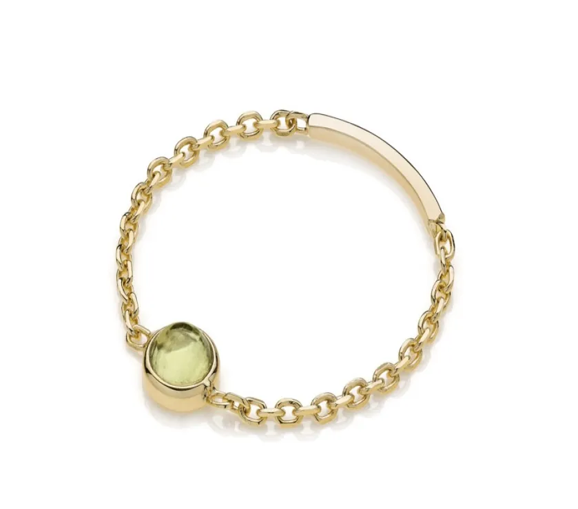 Anello in oro con quarzo verde 18kt