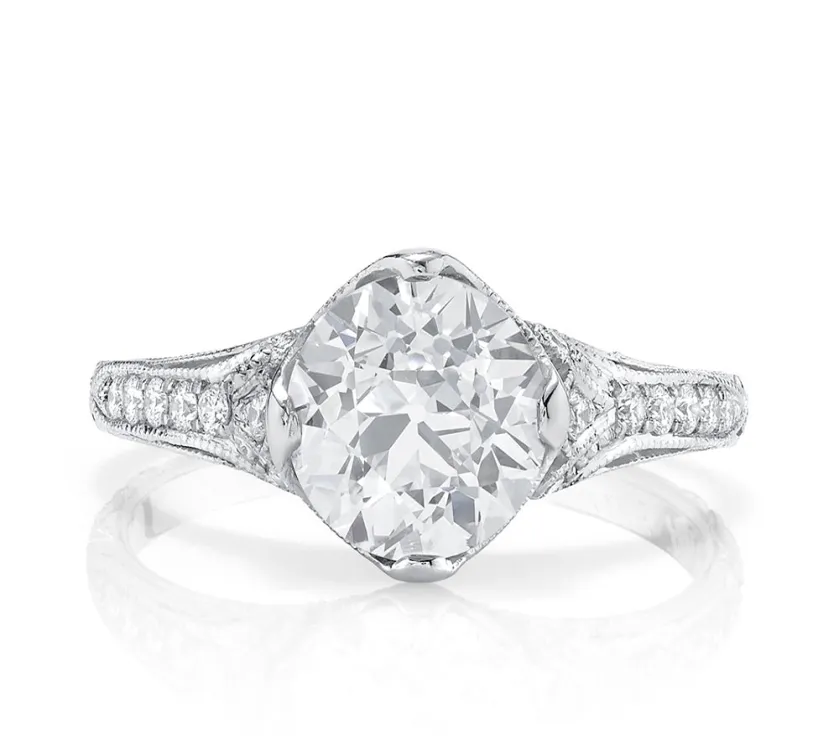Neil Lane Couture Old European Diamond Platinum Ring