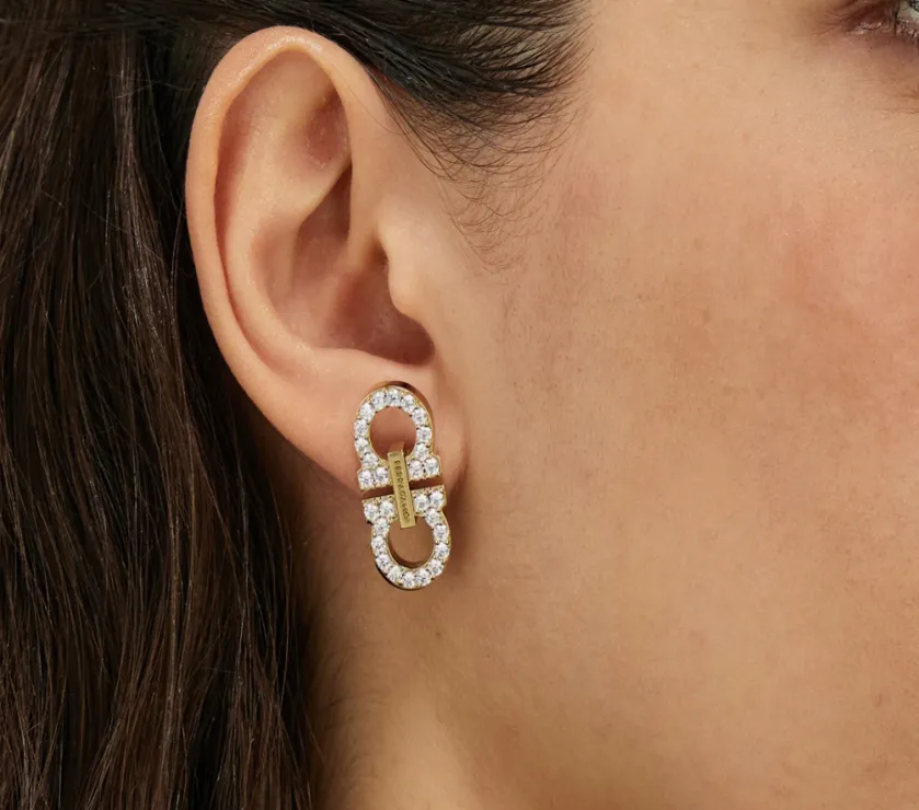 Ferragamo Double Gancini crystal embellished earrings 760871 785180