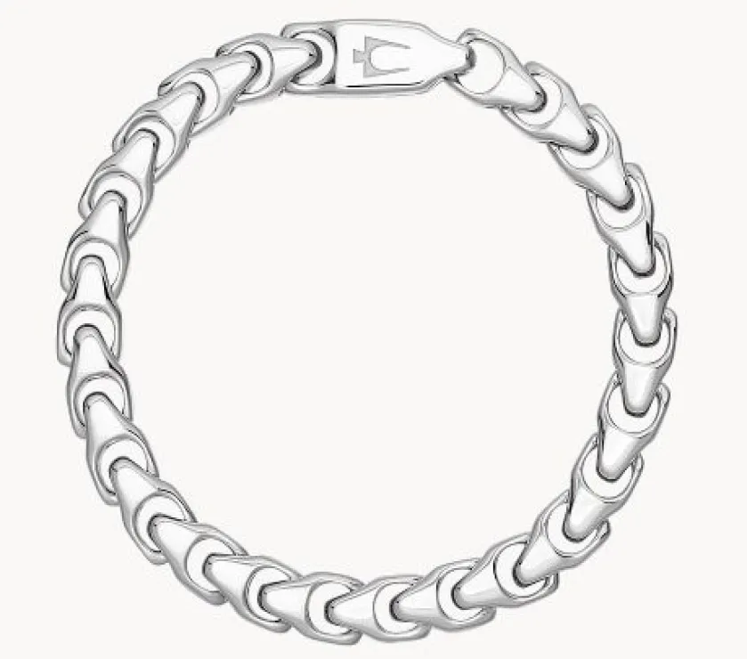 Bulova Link BVB1091-WSNA Rhodium Plated Sterling Bracelet