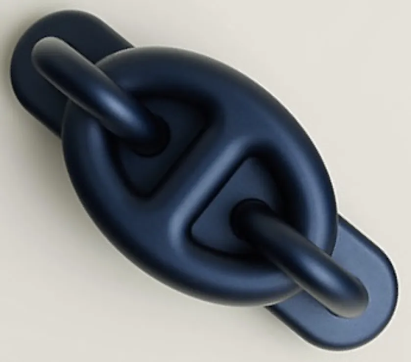 Hermes Tri Maillon PM Navy Color Hair Clip