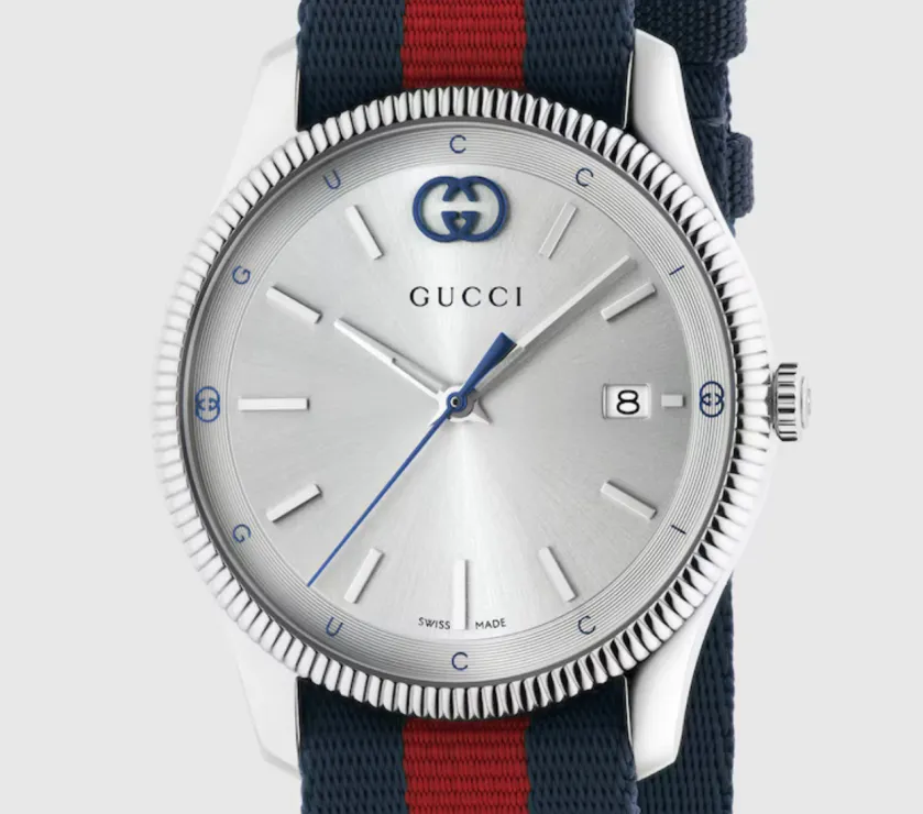 Gucci G-Timeless YA1264237 Couleur Bleu et Rouge Steel Quartz Montre