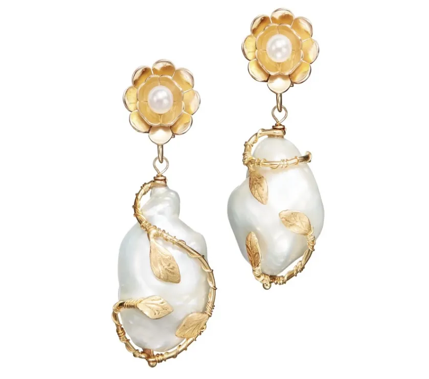 Of Rare Origin Hedera Pearl Drop Earrings by MRJ