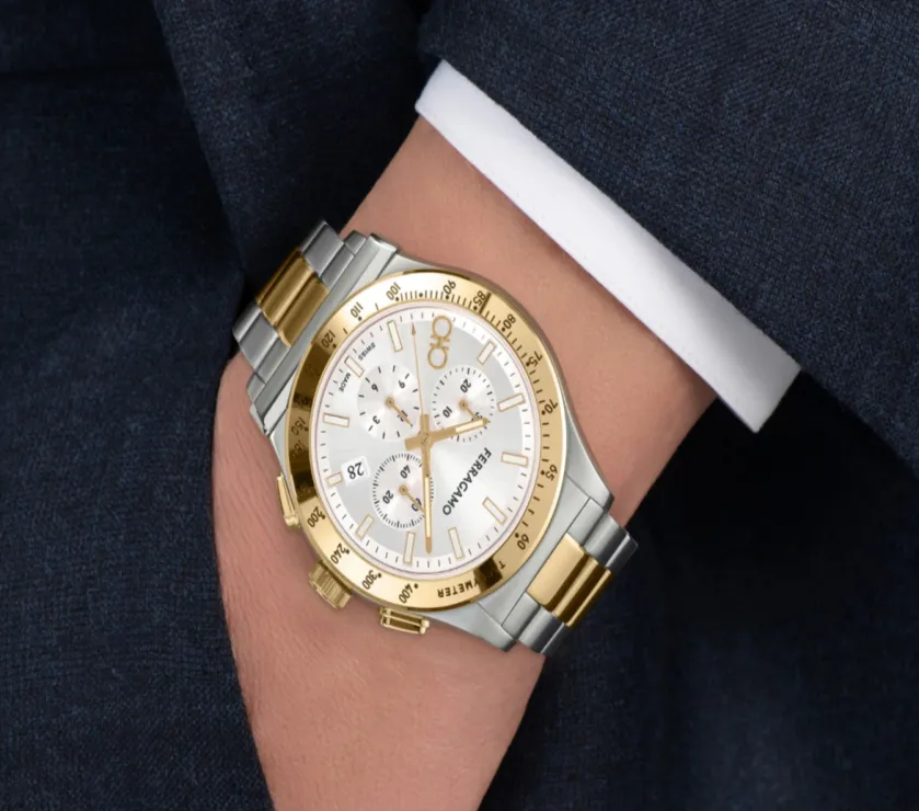 Salvatore Ferragamo 1927 Steel/IP Yellow gold Chrono Quartz watch