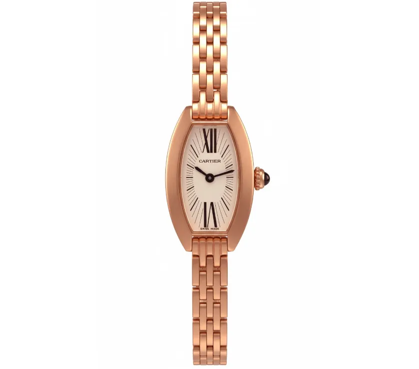 Cartier Lanieres Mini 2592 Quartz 18K Rose Gold Tonneau Women' Watch