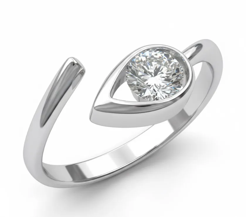 Paris Art symbolizing eternal love Solitaire Ring in 18K