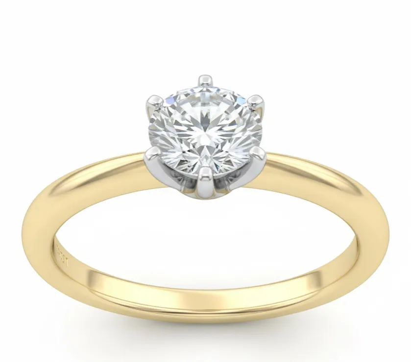 Design by Cartier Round Diamond Solitaire Engagement Vintage Ring Limi