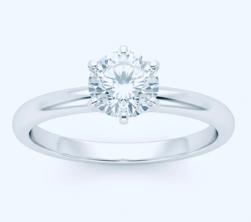 Paris Brilliant Round Diamond Solitaire Engagement Ring in Platinum